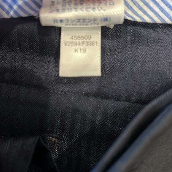 Lands' End Men's Washable Wool Plain Trousers True Navy Size 36 - Picture 7 of 7